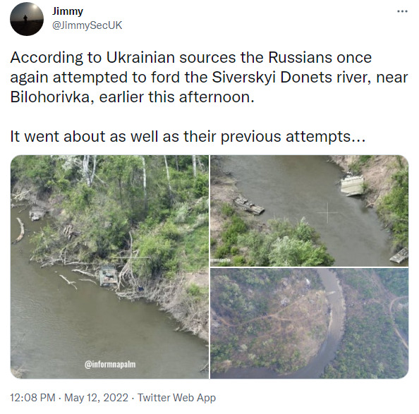 Russians attempted to ford Siverskyi Donets, which did not work