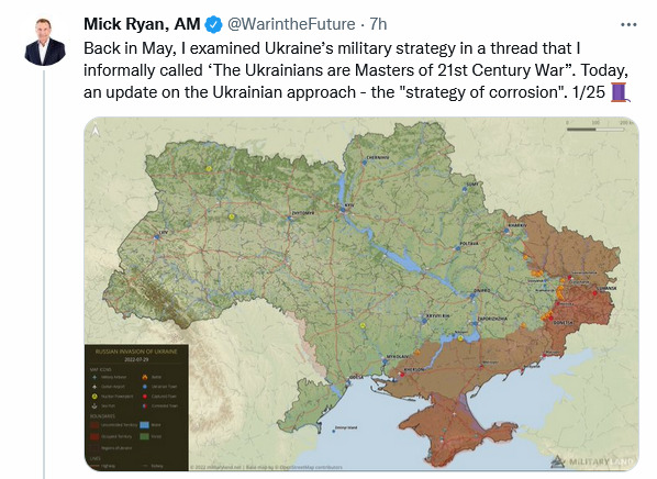 Mick Ryan calls Ukrainians 'masters of 21st century war' Mick Ryan calls Ukrainians 'masters of 21st century war'