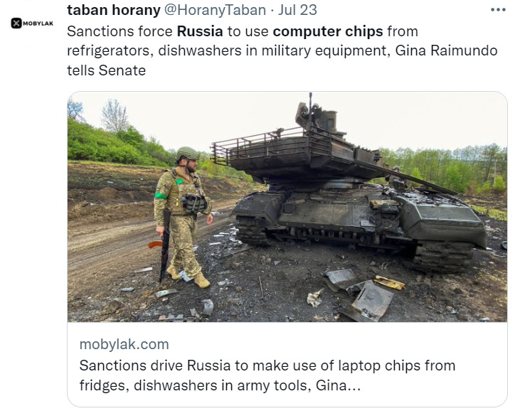 Sanctions force Russia to use computer chips from refrigerators, dishwashers in military equipment, Gina Raimundo tells Senate Sanctions force Russia to use computer chips from refrigerators, dishwashers in military equipment, Gina Raimundo tells Senate