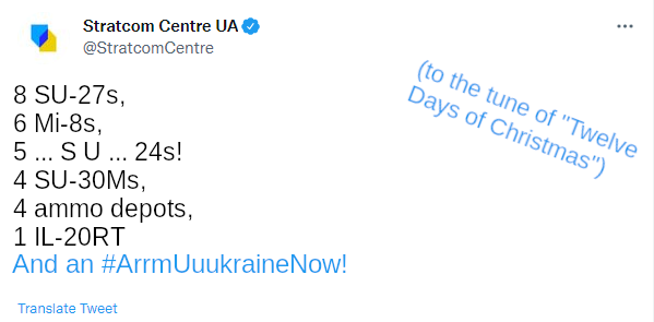 a list of destroyed aircraft sung to the tune of 'Twelve Days of Christmas' a list of destroyed aircraft sung to the tune of 'Twelve Days of Christmas'