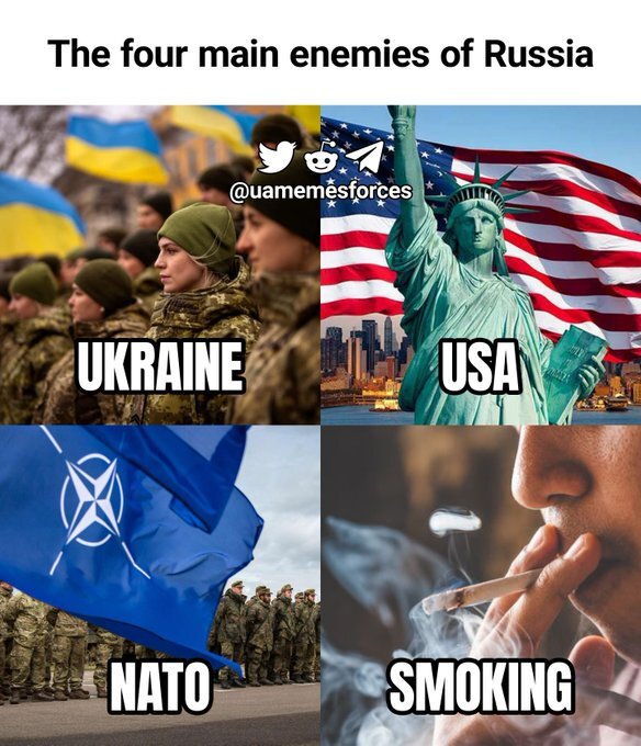 The 4 main enemies of Russia: Ukraine, USA, NATO, smoking The 4 main enemies of Russia: Ukraine, USA, NATO, smoking