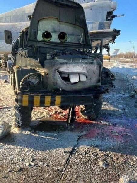 broken Russian truck with Mater from 'Cars' shopped into it broken Russian truck with Mater from 'Cars' shopped into it