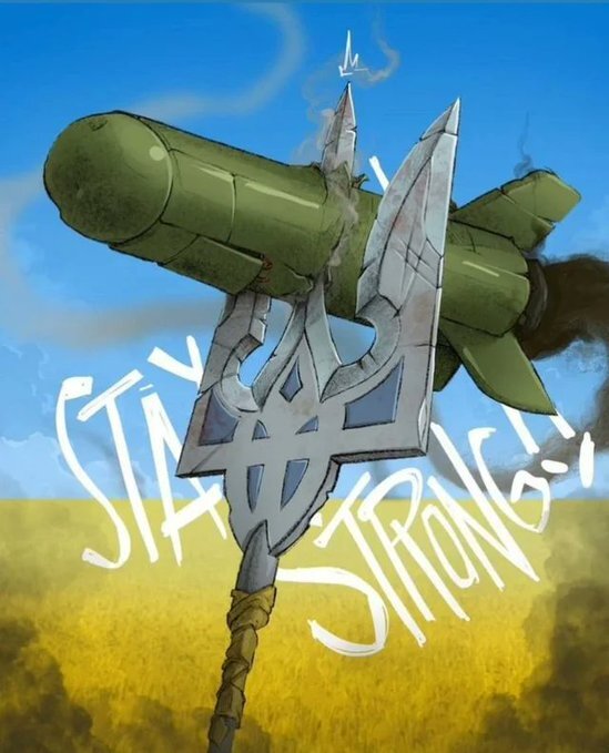 trident stabbing missile, captioned 'Stay Strong' trident stabbing missile, captioned 'Stay Strong'