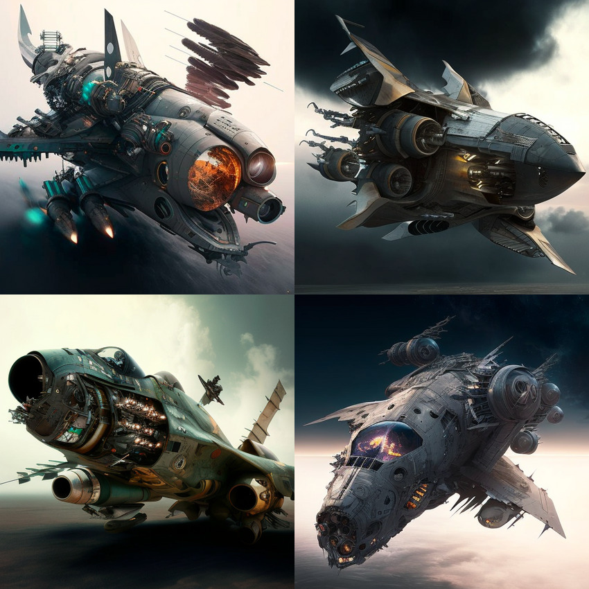 AI-generated images of Borg fighter jets AI-generated images of Borg fighter jets