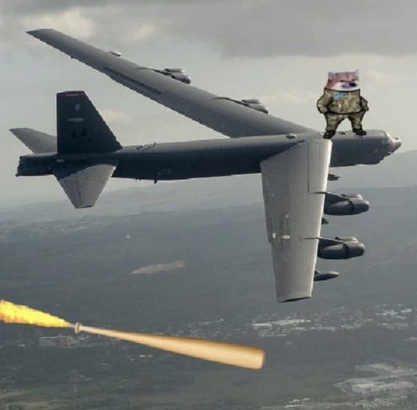 B-52 with a fella on it and a bonk stick missile B-52 with a fella on it and a bonk stick missile