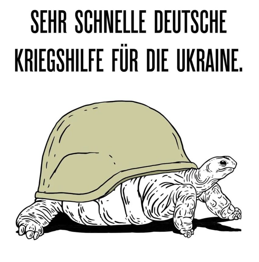 Germany is characterized as a turtle for its speed at sending weapons to Ukraine.