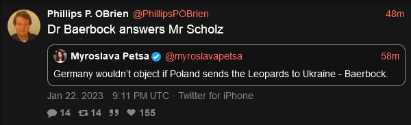 Germany wouldn't object if Poland sends the Leopards to Ukraine.