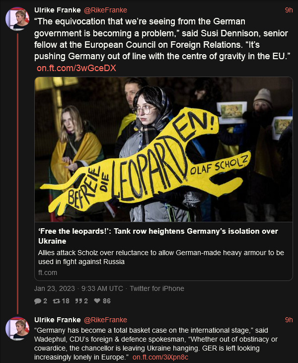 Ulrike Franke says that you should free the Leopards.