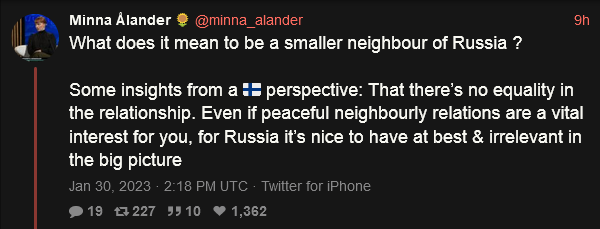 Minna Alander talks about the problems Russia's small neighbors face.