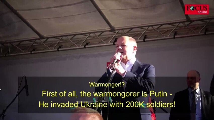 German PM Scholz gives a fiery speech about Putin being a war-monder, which is not like him.