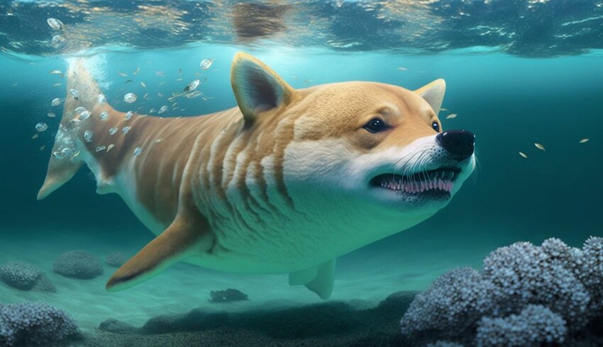 A shark that is furry, has a dog's head, and looks like a fella.