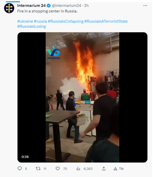 Fire in a shopping center in Russia (RussiaIsLosing)