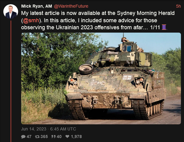 Mick Ryan says do not rush to judgment on the Ukrainian offensive.