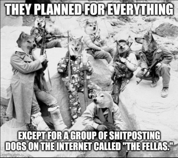They planned for everything except for a group of shitposting dogs on the internet called 'the fellas'.