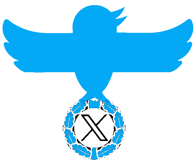 Elon Musk recently re-branded Twitter with an X, user Dryad made the Twitter blue bird look like a Nazi eagle with an X.