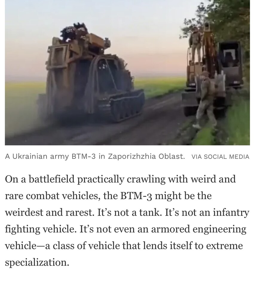 The rare and interesting military trench digger BTM-3.