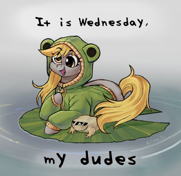 Pony says, 'It's Wednesday, my dudes.'