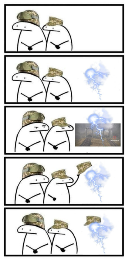 Flork of Cows characters give a lightning strike a hat.