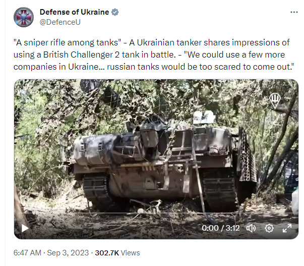 A sniper rifle among tanks -- A Ukrainian tanker shares impressions of using a British Challenger 2 tank in battle. We could use a few more companies in Ukraine... Russian tanks would be too scared to come out.
