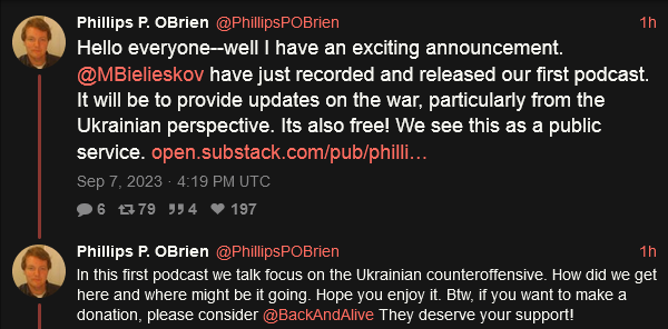 Philips P. O'Brien now has a podcast.