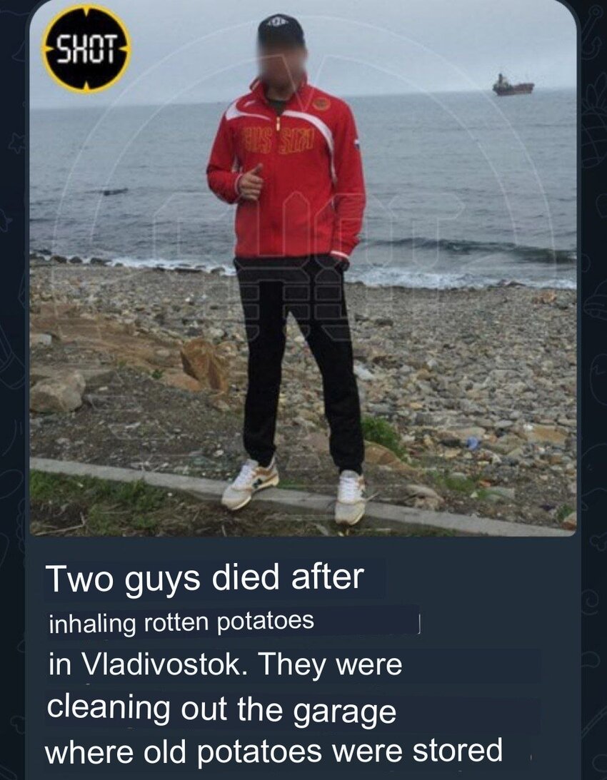 Two guys died after inhaling rotten potatoes in Vladivostok. They were cleaning out the garage where old potatoes were stored