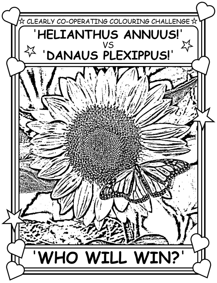 Coloring book page about a butterfly.