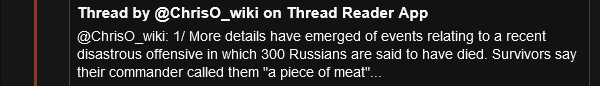 More details have emerged of events relating to a disastrous offensive in which 300 Russians are said to have died. Survivors say their commander called them 'a piece of meat'