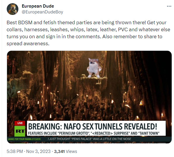 NAFO sex tunnels revealed! Best BDSM and fetish parties are being thrown there!