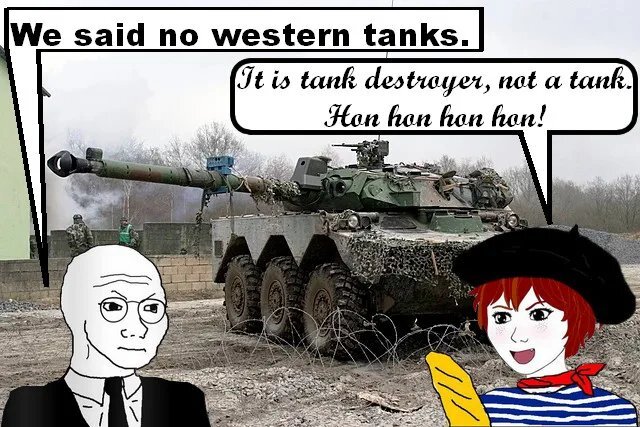Germany: We said no western tanks. France: Is tank destroyer, not a tank! Hon hon hon hon.