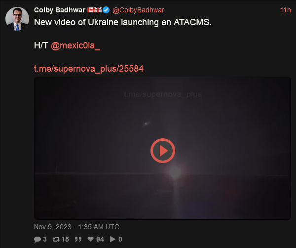 New video of Ukraine launching an ATACMS.