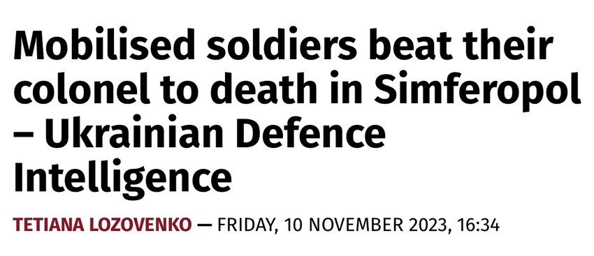 Mobilized soldiers beat their colonel to death in Simferopol.