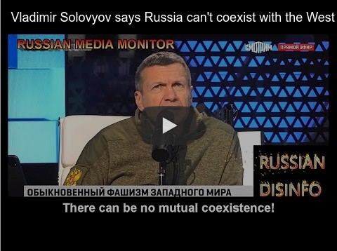 Vladimir Solovyov says Russia can't coexist with the West.