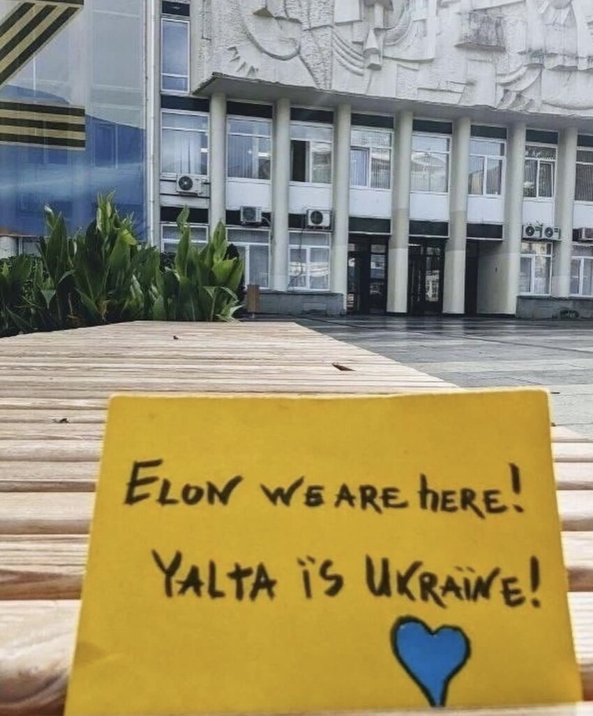 Elon we are here! Yalta ïs Ukraïne!