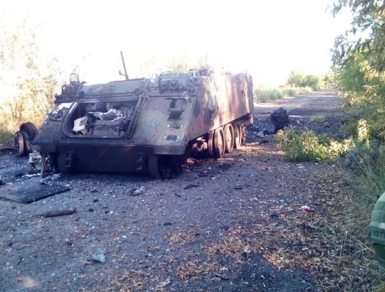 Disabled Ukrainian tracked vehicle, Medic Zero said, 'That wasn't mine, but it's illustrative.'