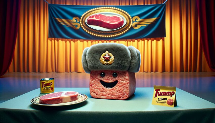Meat Cubie is now the spokesperson for Trump Steaks!