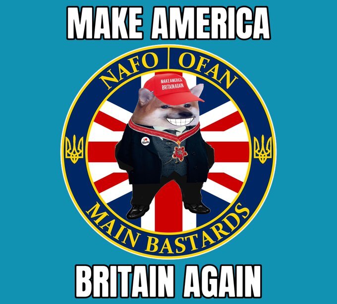 Grinning fella says, 'Make America Britain Again.'