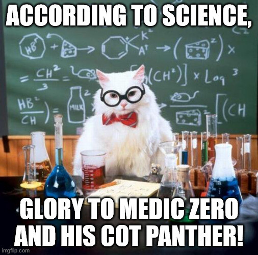 Glory to Medic Zero and his cot panther.