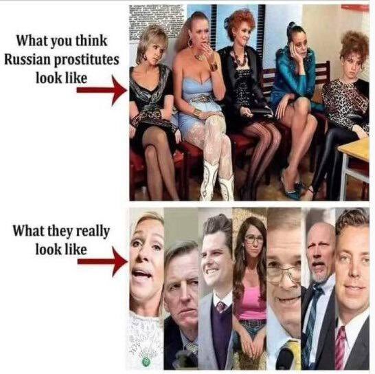 What you think Russian prostitutes look like: (young women).  What they really look like: (Republicans.)