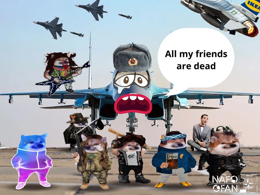 Su-34 surrounded by fellas and Gripen says, 'All of my friends are dead.'