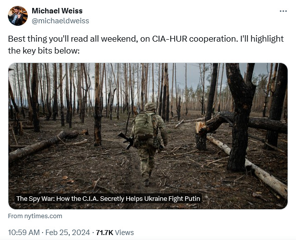 How the CIA helps Ukraine fight Putin.