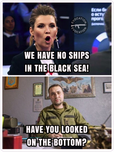 Russian woman: We have no ships in the Black Sea! Budanov: Have you looked on the bottom?