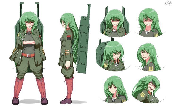 Anime girl Himars-chan, who has a rocket launcher on her back.