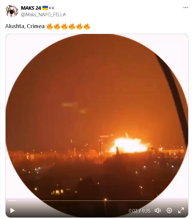 Video of explosion in Alushta, Crimea.