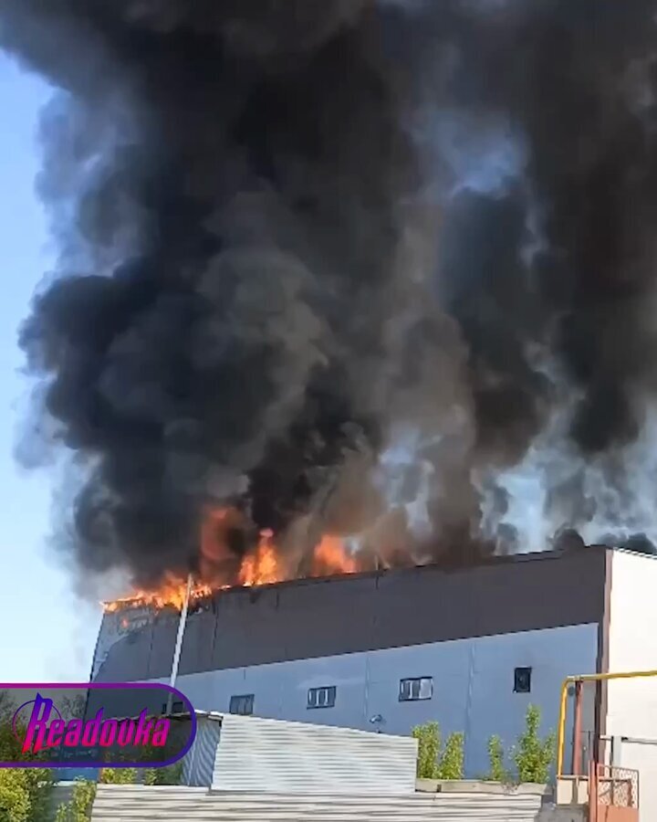 A large fire in Novosibirsk.