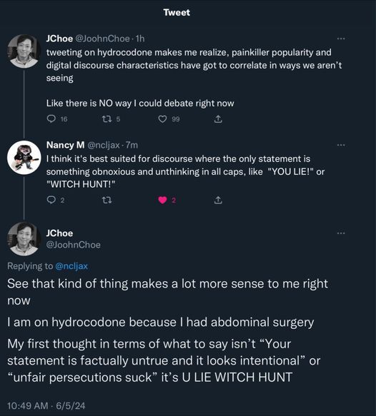 Tweeting on hydrocodone is a BAD IDEA.