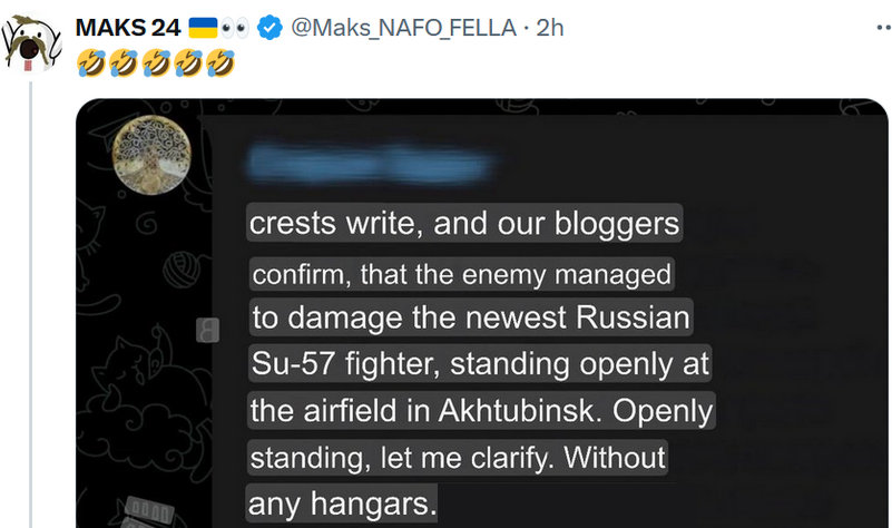 A Russian Su-57 at an airfield in Akhtubinsk was damaged.