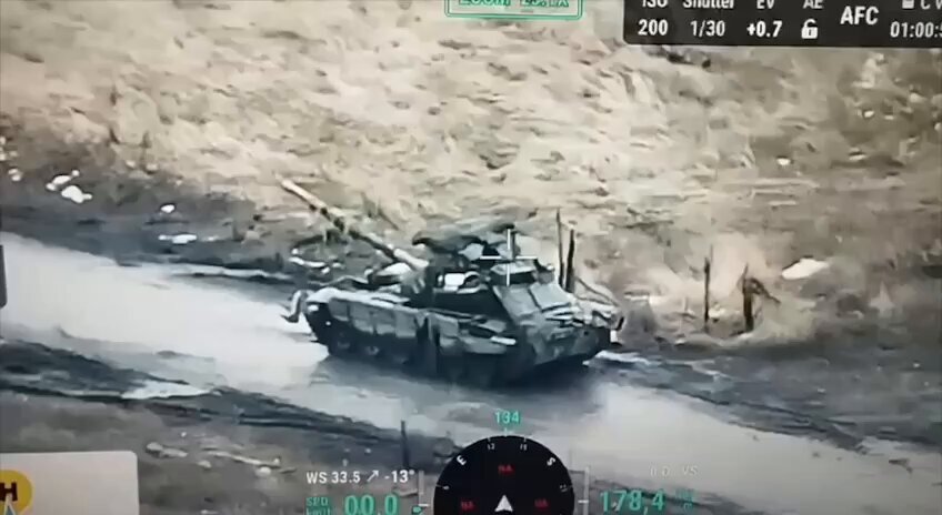 Epic tank boom, Russian tank explodes with great force.