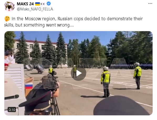 Russian police decided to demonstrate their skills, and something went wrong.
