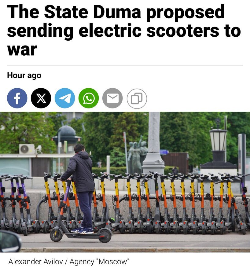 Duma proposed sending electric scooters to war.