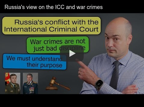 Russia's view on the ICC and war crimes.